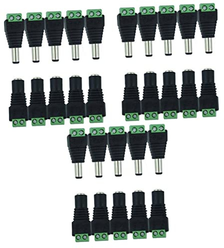 TEHAUX 15 Pz Spina Del Connettore Adattatore Per Spina Connettore Di Alimentazione Maschio Connettori 12v Jack Di Alimentazione Dc Connettore Femmina Alimentazione Elettrica