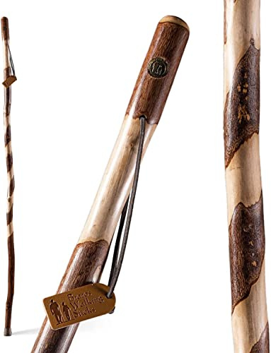 Brazos Rustic Wood Walking Stick, Twisted Sweet Gum, Traditional Style Handle, for Men & Women, Made in The USA, 55