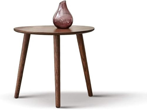 Table Basse de Salon Moderne Table gigogne ， Petite Table Basse en Bois Massif Table d'angle Table Ronde Petit Appartement Salon Canapé Table d'appoint Noyer (Color : A)