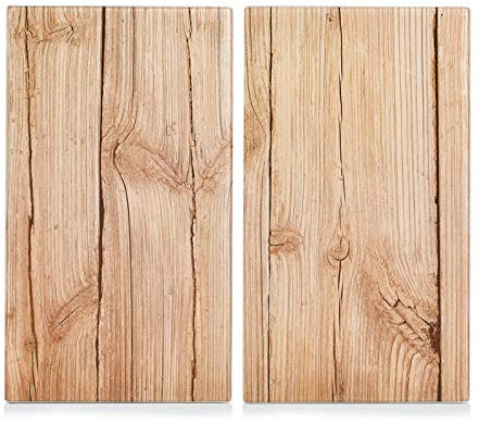 Herdabdeckplatten Set Schneideplatten Wood Spritzschutz Zeller