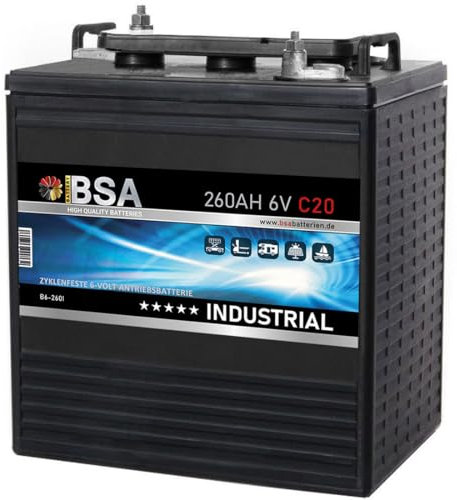 BSA Batterie 6V 260Ah C20 Traktionsbatterie Antrieb Gabelstapler Stapler Hubwagen Hebebühne Elektroauto Batterie Golfcart Batterie 215Ah C5