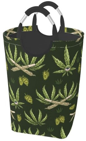 Wäschekorb, 50 l, groß, zusammenklappbar, für Gras, Rauch, Augäpfel, Kleidung, Korb, langlebig, Oxford-Wäschekörbe für Schlafzimmer, Badezimmer