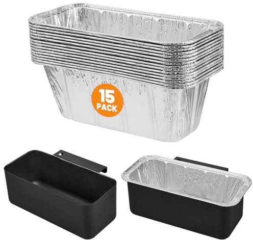 Whaleme 50 Stück Aluminiumfolie Grill-Tropfpfpfannen-Fettschaleneinlagen, kompatibel mit Blackstone Grill-Fettauffangbehälter + 15 Einlagen)