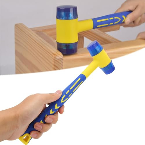 Dual Head Rubber Hammer, Rubber Mounted Mallet, 30mm Detachable Mini Door Window Woodworking Mallets for Flooring Installation, Double Faced Soft Hammer
