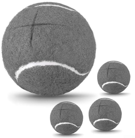 Hasaller Vorgeschnittene Tennisbälle für Walker, 4 Stück, vorgeschnittene Tennisbälle, Walker-Zubehör, Tennisbälle für Stuhlbeine und Bodenschutz (grau)