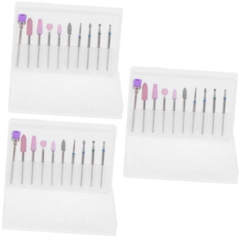 Ipetboom 3 Piezas Brocas Para Uñas Acrílicas Lima De Uñas Bebé Eléctrica Lima De Uñas Profesional Eléctrico Pinza Para El Pelo De Mano De Esqueleto Broca De Carburo Manicura Taladro De Uñas