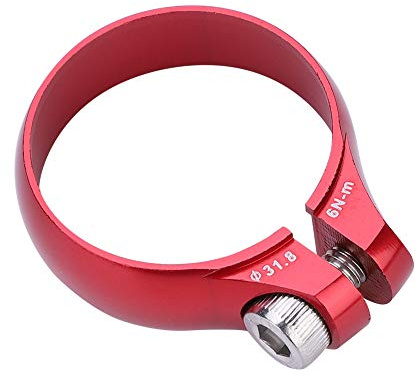2 Farben Fahrrad-Bolzenklemme, 31,8 Mm Aluminiumlegierung, Sattelrohr-Clip, Schnellspanner-Sattelstütze für 27,2 Superleichtes Mountainbike, MTB, Rennrad, Freizeitfahrrad (Rot)