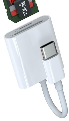 Lector de tarjetas SD USB C (2 en 1) adaptador de memoria micro SD TF compatible con Samsung Galaxy para Apple iPhone15 Pro Max para iPad Air Mini Macbook Type-C Compact Flash Drive Multiport