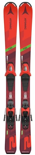 ATOMIC PM REDSTER J2 110 Ski - Kinderski in Rot - Für Kinder 5-8 Jahre - Kinder-Skier in Größe 110 cm - Skier inkl. Bindung mit Voreinstellung - rote Ski mit C 5 GW Bindung