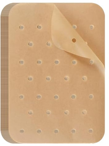 Carta Forno per Friggitrice Ad Aria,100 Pezzi Carta Friggitrice Ad Aria Accessori Teglie Per Friggitrice Ad Aria Fogli di Carta Pergamena(14 * 20.5cm)