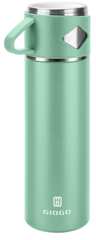 Bouteille isotherme en acier inoxydable avec tasse pour café, eau, boissons chaudes et froides, vert, 700 ml