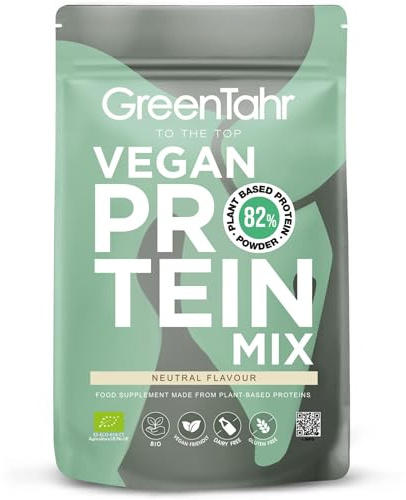 Green Tahr Proteine Vegane in Polvere Bio Gusto Neutro 750g. 82% Proteine Vegetali ONA.Ingredienti: Piselli, Riso e Canapa. Integratore Massa Muscolare Senza Zucchero Aggiunto, Lattosio né Glutine