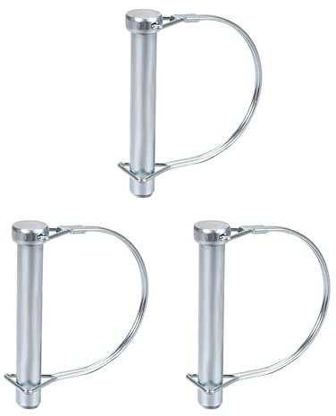 DTGN 12mm x 80mm (DxL) Wellenverriegelungsstift - 3er Pack - Gut für Farmanhänger Rasen - Kohlenstoffstahl Runder Anhängerkupplungsstift - Silberton