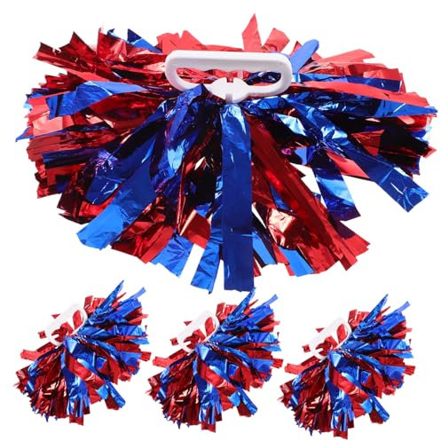 KITANDOVE 4stücke Cheerleader Pompoms Leuchtenden Farben Mit Handgriffen Für Sportveranstaltungen Und Partys Glitzernde Pompoms Steigerung Und Choreografie
