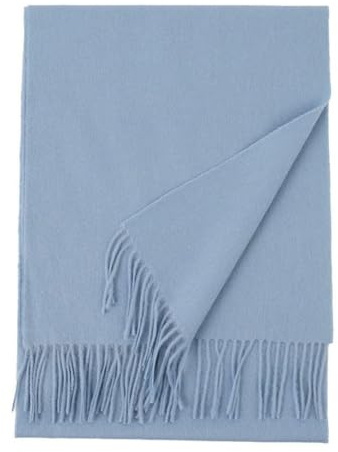 Prettystern weicher Wollschal einfarbig mit Fransen für Herbst Winter Herren und Damen