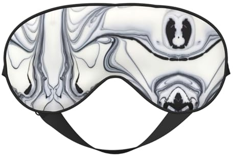 Schlafmaske mit schwarz-weißer Farbe, gemischter Druck, Nacht-Augenbinde, weicher Augenschutz für Damen und Herren, für Reisen, Nickerchen, Meditation