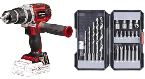 Einhell Profesional Taladro percutor con batería TP-CD 18/60 Li-i BL-Solo Power X-Change (18V, motor sin escobillas, 60 Nm, nº de impactos 32.000 rpm, sin batería + Kit de brocas/ puntas