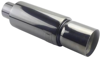 Auspuffrohr Auto Motorrad Universal Edelstahl Auspuffanlagen Schalldämpferspitze ID 51MM 57MM 63MM Auslass 90mm Styling Schalldämpfer Endrohr Auspuffblende(Titanium 63MM)