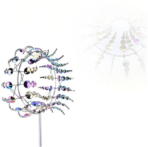 BesBet Metall Windspiel, Windspiele FüR DraußEn Stehend, Deko Windrad Garten, WindfäNger, füR Garten Rasen Hof Im Freien Dekoration,Colorful