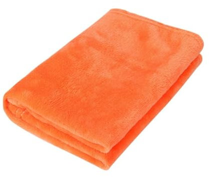Accogliente coperta in tinta unita, piccola, in tinta unita, morbida, per bambini, 50 x 70 cm, personalizzabile, in pile per adulti (arancione, taglia unica)