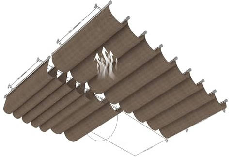 Tenda avvolgibile per pergola, con protezione UV, vela ombreggiante al 95%, per patio, veranda, giardino, terrazza, copertura esterna personalizzabile (9,5,8 m x 32,24,7 m)