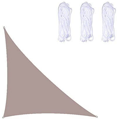 Tenda parasole a vela triangolare destra impermeabile, 5 x 5 x 7,1 m, blocco UV, tenda da sole per esterni, patio, telo ombreggiante di alta qualità per protezione da giardino e cortile