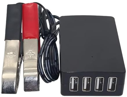 KFZ Ladegerät Adapter - KFZ Ladestation für mehrere Geräte, USB Trafo für Handy | Auto 12V auf 24V | Motorrad Ladegerät Station