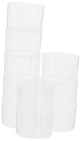 BEBEMOKO 10pcs Graduated Measuring Cups Transparent Beaker for Lab Kitchen Medication Dosing Lightweight Pp Liquid Containers Easy to Clean for Various Applications