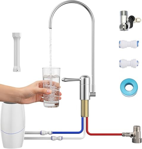 Grifo Cocina, Grifo Unidireccional para Fregadero de Cocina Compatible con Amway eSPRING Filtro de Agua Torneira Cozinha Giratorio 360 Grados Grifos Cocina Fregadero