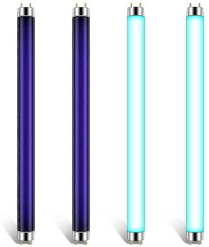 Kquepo Bombillas de Repuesto T8 para Matamoscas, 10 W, para Matamoscas Electrónico de 20 W, Atrae Eficazmente (Paquete de 4)