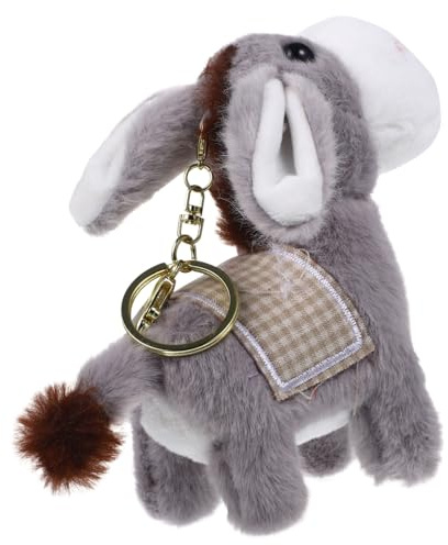 Mikinona Porte-clés Âne Peluche Doux avec Ornement Animal Suspendu Cadeau Délicat pour Femmes Anniversaire et Saint-valentin