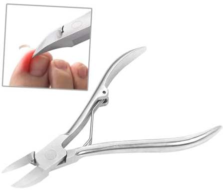 OUNONA Cortador de Uñas de Acero Inoxidable para Pedicura y Manicura Profesional Pinzas para Cutículas con Resorte Fuerte Herramienta Duradera para Eliminar Piel Muerta y Uñas Encarnadas