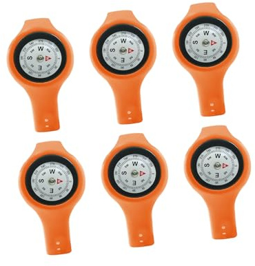 ZYMIADOU 6 brújulas portátiles a prueba de golpes de alta precisión, relojes para camping, senderismo, viajes, equipo de navegación, multifuncional, reloj de navegación para acampar