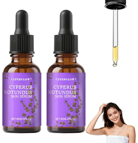 Cyperglow™ Cyperus Rotundus Oil, Natural Cyperus Rotundus Oil, Reduce Unwanted Body Hair, Soothing and Gentle, Shrink Pores, For All Skin Types 60ml*2
