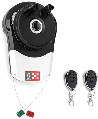 Automatic Roll Up Door Opener with 2 Remote, 800N Gate Opener Motor, Led Light, Auto Roller Door Opener for Store Garage Warehouse Farm Barn - Electronic Shutter Opener