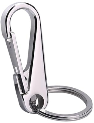 UPKOCH Portachiavi in Acciaio Inossidabile 304 da Uomo Fibbia e Catena di Fissaggio, Accessorio Portachiavi Auto Anti-smarrimento, Compatto e Resistente per Uso Quotidiano