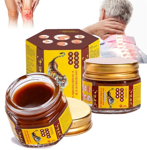 2 Pezzi Unguento Cinese Tigre Rossa 20g - Balsamo Lenitivo per Muscoli e Articolazioni - Olio Essenziale per il Benessere Fisico e il Sollievo da Tensione e Affaticamento