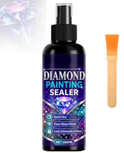 Diamond Painting Sealer Spray, 3.38 Fl Oz, High Gloss Diamond Art Sealer Spray for Permanent Lock & Shine, Glossy Finish, Dries Fast & Lasts (1Pcs)