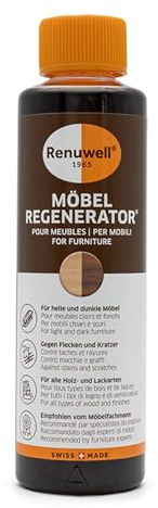 Renuwell Möbel-Regenerator, 500 ml – Intensive Pflege und Regeneration für Holzmöbel und Oberflächen, entfernt Wasserflecken, Kratzer & Hitze - Ringe, Schweizer Qualitätsprodukt