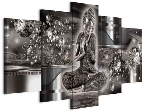 murando Canvas Wall Art Buddha 200x100 cm / 80x40 5 pcs | Large Canvas Prints XXL, Art Deco Pictures for Bedroom Walls, Home Decor Wall Pictures for Living Room