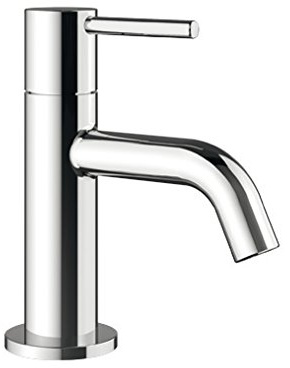 Blanco LUCAN-WT, Kaltwasser-Waschtischarmatur für Badezimmer, Wasserhahn für Bad-Waschbecken, Oberfläche chrom - mit Push-Open-Ablaufgarnitur