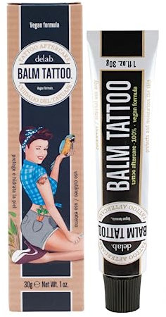 BALM TATTOO - Vegane Tattoo Creme - Balsam Tattoo Vegane Creme - Tattoo Nachsorge - Schützt und Befeuchtet die Haut - Ohne Parabene, Parfums oder Silikone - 100% Frei von Grausamkeiten - 30 gr