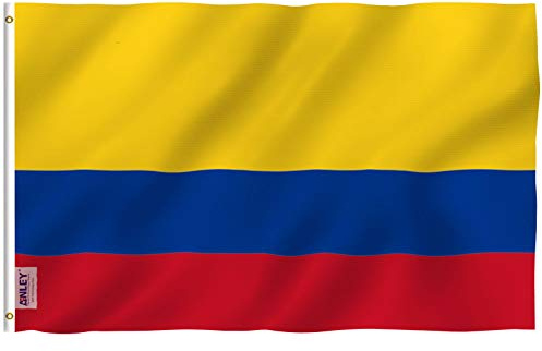 ANLEY Fly Breeze 3x5Pi Drapeau de la Colombie-Couleur Vive Résistant aux UV-Tête en Toile/Double Couture-Drapeau Colombien Polyester œillet en Laiton 3x5Pi