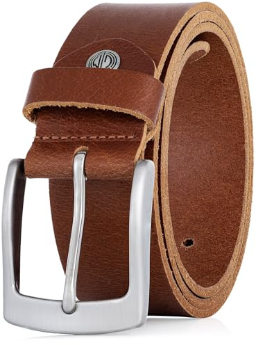 LINDENMANN Gürtel Herren Ledergürtel Herren Gürtel Herren, Vollrindleder, Büffelleder 4 mm, in 3 Farben, cognac/dunkelbraun/schwarz