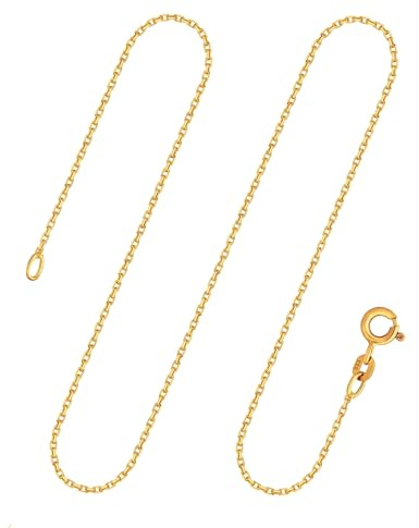 EDELIND Goldkette Damen 585 333 Echtgold - Ankerkette 1.3 mm Gelbgold auch 375 750, Längen 34-100 cm - für Frauen, Herren, Kinder - mit Geschenkbox