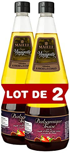 Maille Sauce Vinaigrette Balsamique-Fraise, Sans arôme artificiel, 1L - Lot de 2