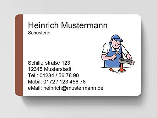 100 Visitenkarten, laminiert, 85 x 55 mm, inkl. Kartenspender - Schuster