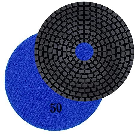 Profi Diamant-Schleifpad Nass 125mm Körnung 50 Klettaufnahme für Naturstein Fliesen Granit Marmor Glas