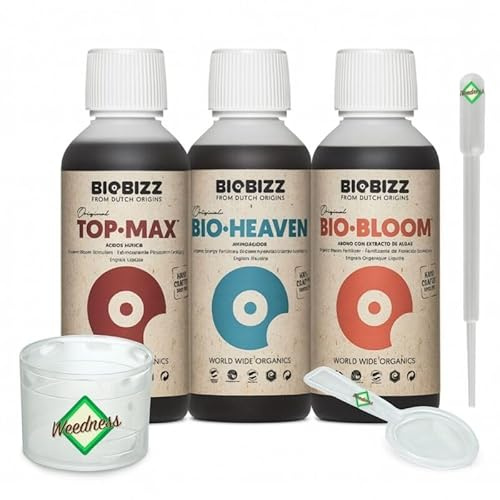 BioBizz gödseluppsättning 3-delad hydro provförpackning - naturlig organisk gödsel odla startpaket orkidéer blå spannmål
