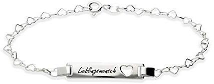 Armband mit Gravur und schwarzer Schrift 925 Silber Länge 19cm Lieblingsstück für den Lieblingsmensch, das Geschenk für die Frau oder Freundin